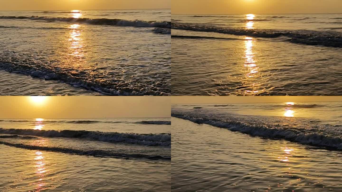 大海水面波光波光粼粼日光海面光影金色大海