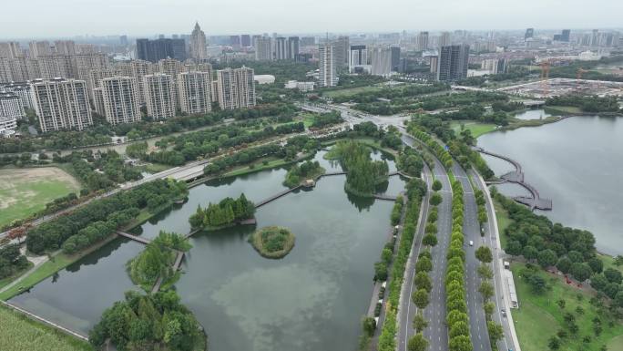 桐乡凤凰湖湿地航拍片段合集