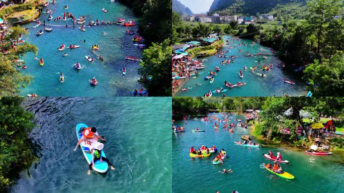 都安九顿溢流天窗群游船会开花的河