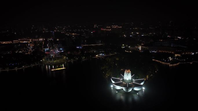 浙江嘉兴平湖东湖景区 李叔同纪念馆 夜晚