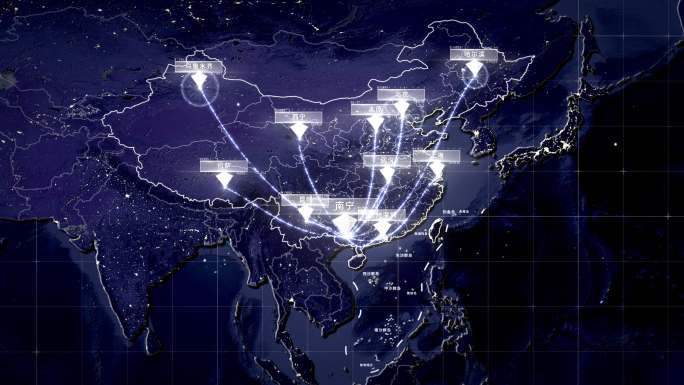广西南宁辐射全国全球地图