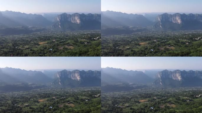 湖北大峡谷农村农业大山山区航拍