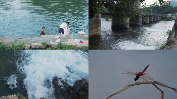 地广水坝游泳农业灌溉工程夏天玩水