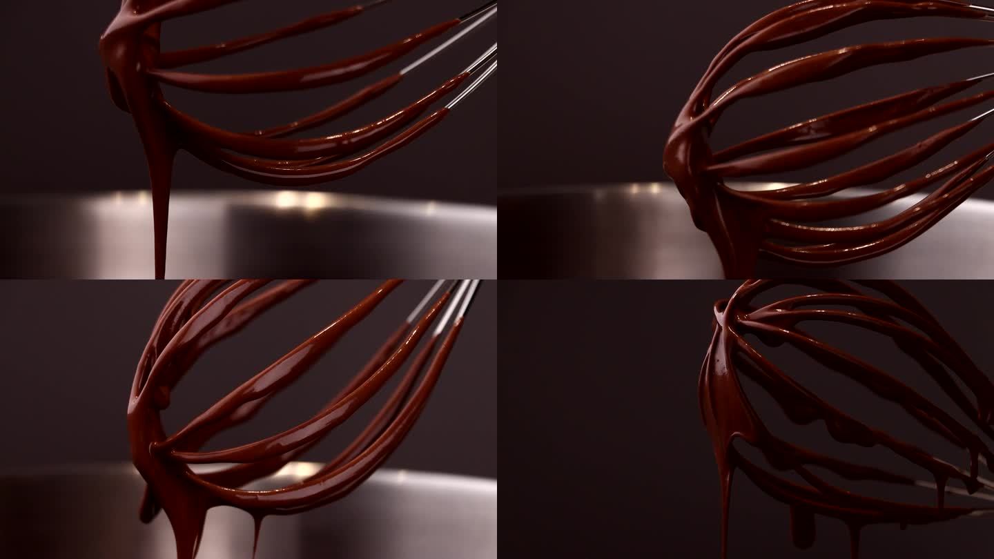 搅拌流动的巧克力酱-9段素材