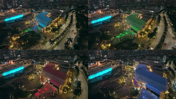 深圳市蛇口海上世界夜景航拍