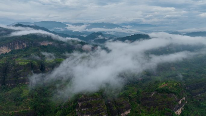 【4K】武夷山景区航拍云雾延时