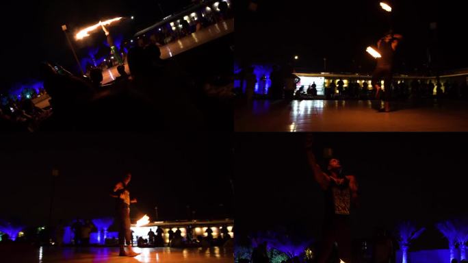 04迪拜沙漠 火焰表演