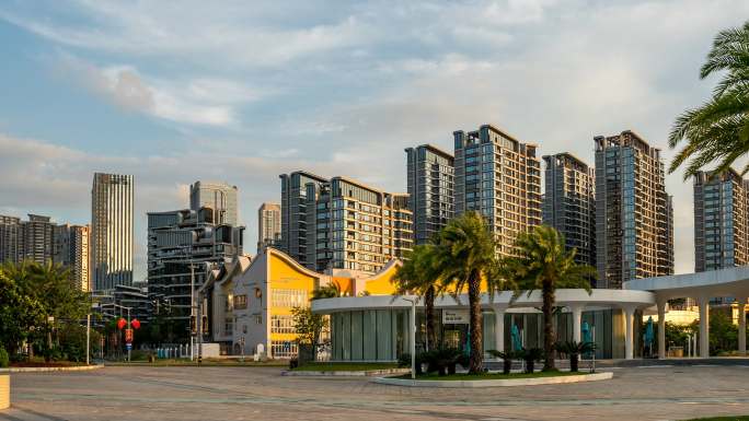 珠海城市建筑房地产商业街区4K影像素材