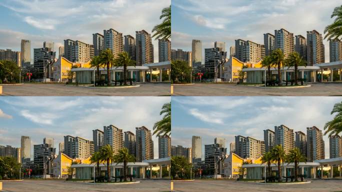 珠海城市建筑房地产商业街区4K影像素材