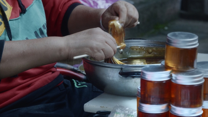 街边美食小吃实拍视频素材