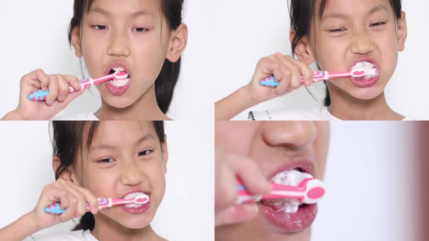 小孩刷牙