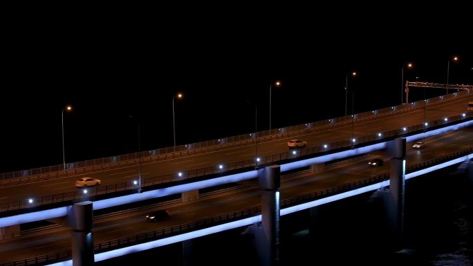 大连跨海大桥，夜景，4k高清夜景
