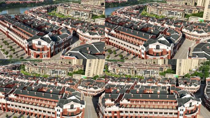 厦门集美区大明广场古风建筑航拍