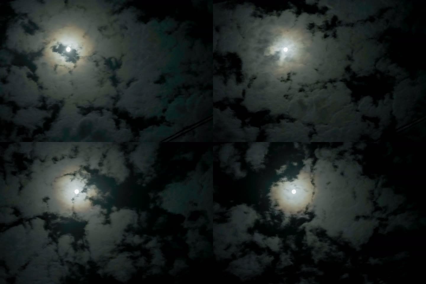 延时拍摄 月亮在云层里穿梭