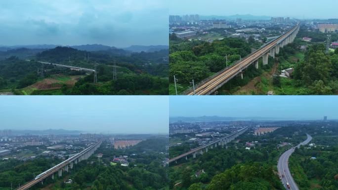 中国 高铁 动车 和谐号 复兴号 高架桥