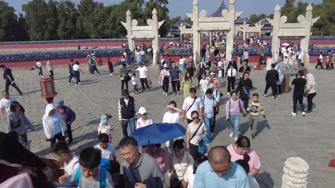 北京旅游十一长假暑假游客天坛公园祈年殿