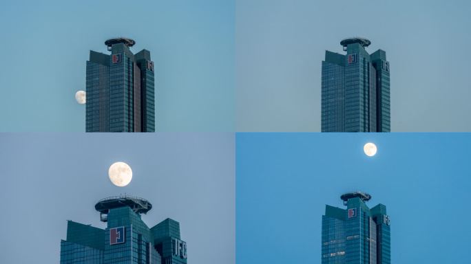 圆月升起穿越横琴金融岛IFC大厦影像记录