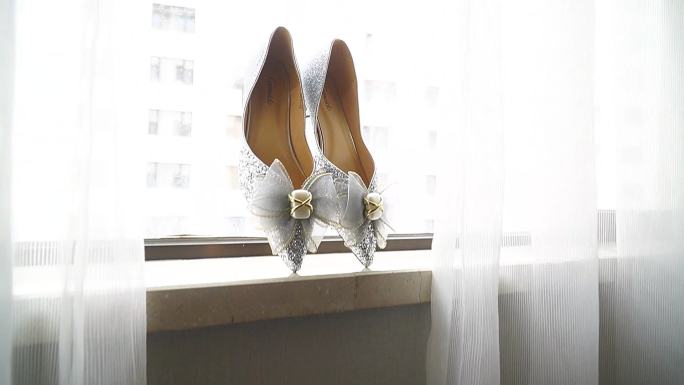 婚礼空镜素材 酒店 天鹅 婚鞋