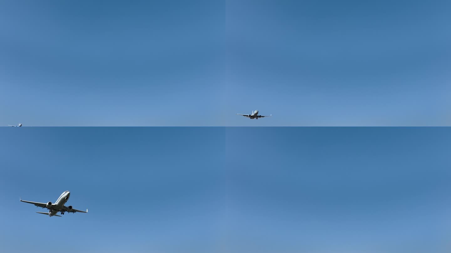 民航客机起飞降落慢镜头4k视频