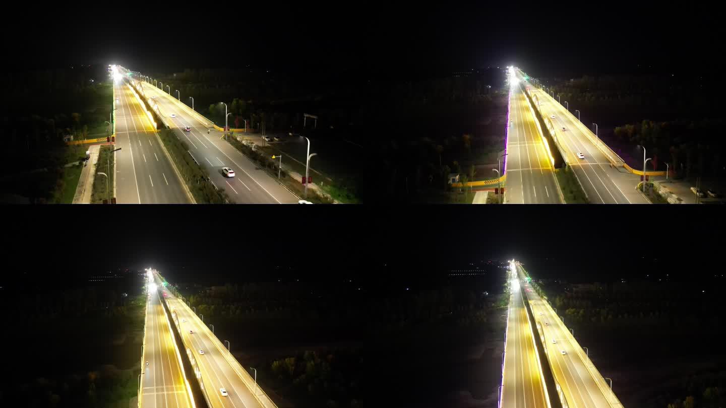 叶县乐符造型大桥夜景航拍