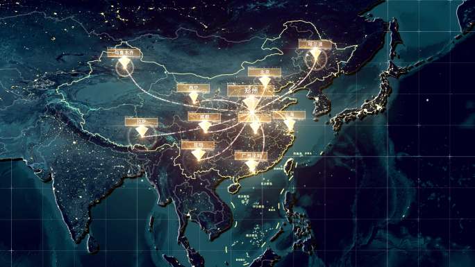 河南郑州辐射全国全球地图