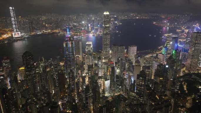 香港夜景航拍高楼