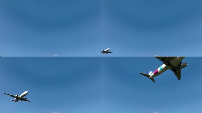 民航客机起飞降落空镜4k视频