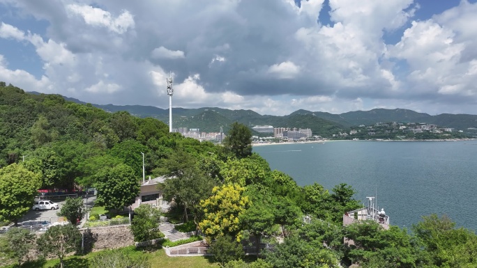 深圳盐田区大梅沙海滨栈道航拍