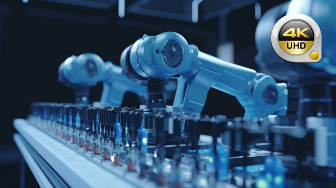 科技智能化车间汽车制造机器人流水线工厂