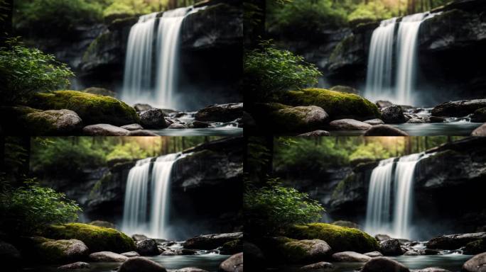 写实瀑布流水背景15