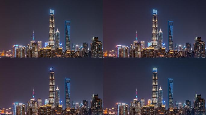 上海地标建筑夜景延时