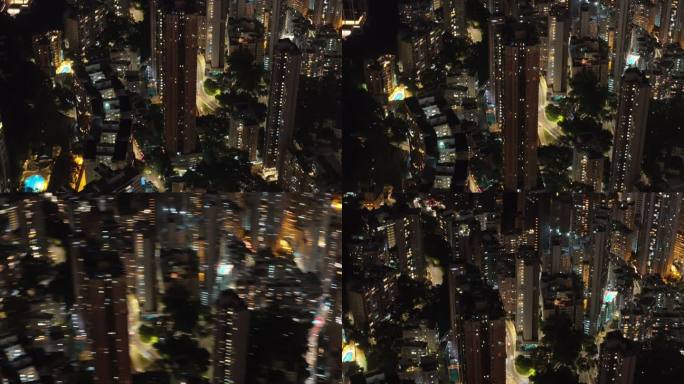 香港夜景航拍高楼