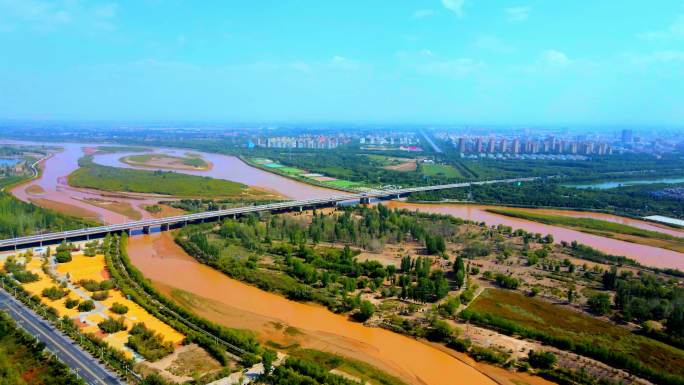 黄河平原-城市河流-湿地绿地