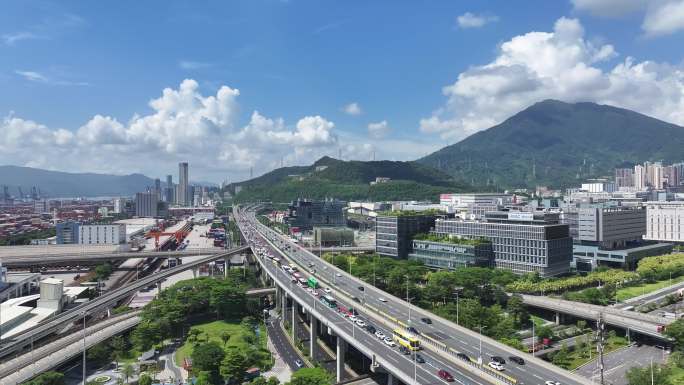 深圳盐田区惠深沿海高速航拍