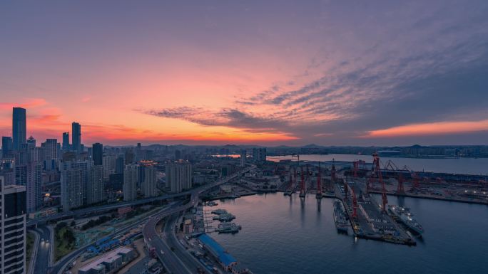 大连城市夜景城市风光宣传片合集延时摄影