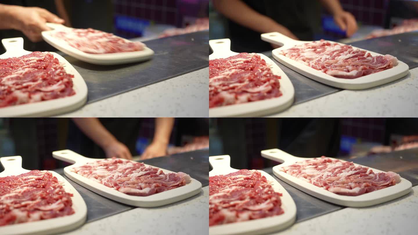 火锅店切牛肉