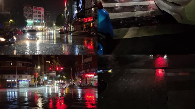 街头夜雨唯美伤感冷清雨夜