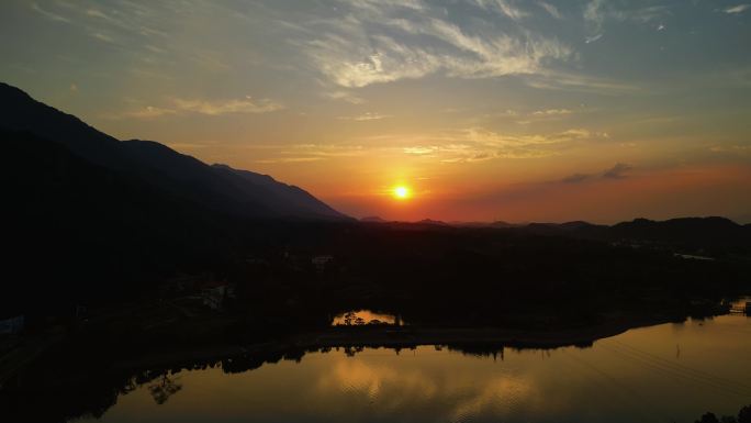 夕阳 山河湖海 4K