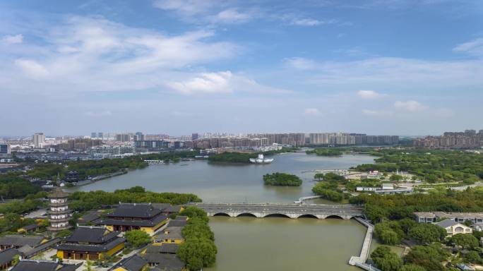 浙江嘉兴平湖东湖景区延时 李叔同纪念馆