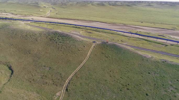 4K无人机航拍鄂尔多斯大草原