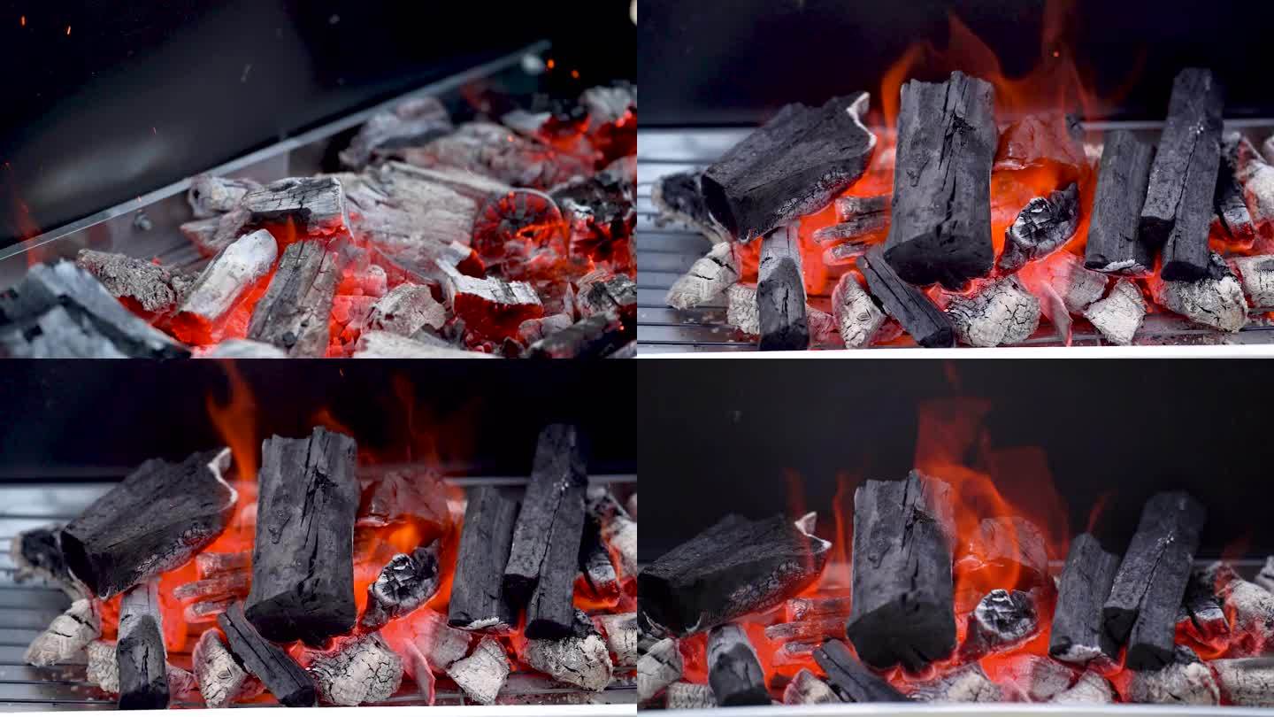 燃烧的木炭