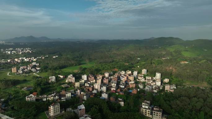 航拍粤西乡村气息住房屋生态