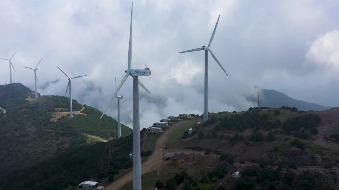 风力发电  风车  山顶   括苍山