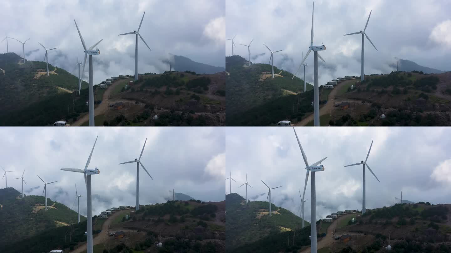 风力发电  风车  山顶   括苍山