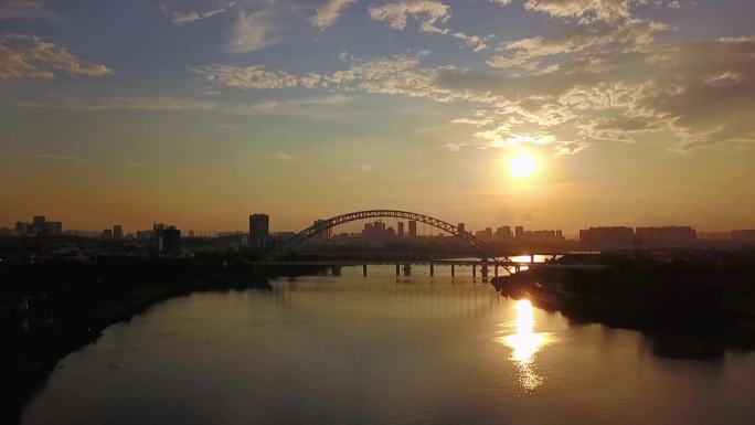 看夕阳 邕江落日晚霞