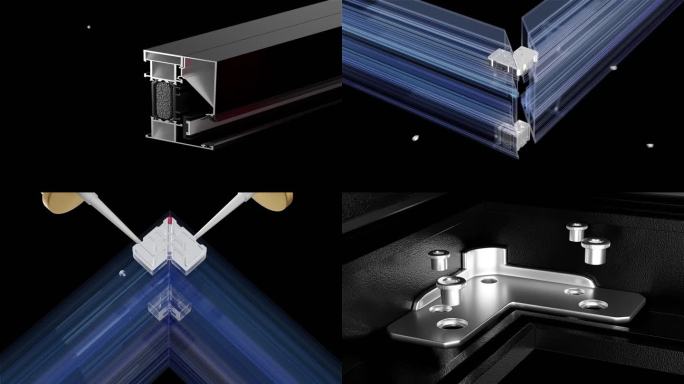系统门窗行业铸角工艺及注胶视频素材