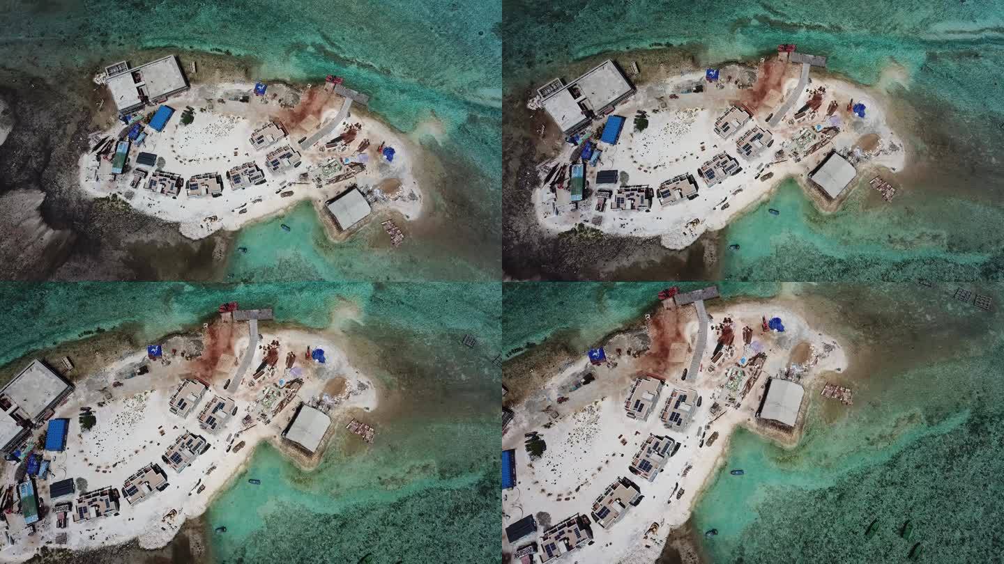 航拍羚羊礁 建设中的羚羊礁