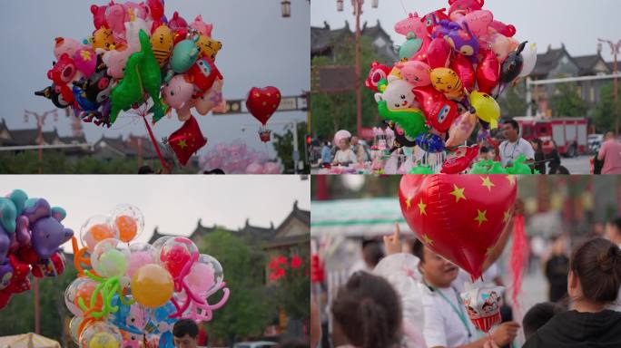 街头卖氢气球的商贩