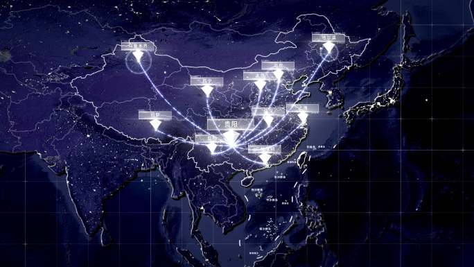 贵州贵阳辐射全国全球地图