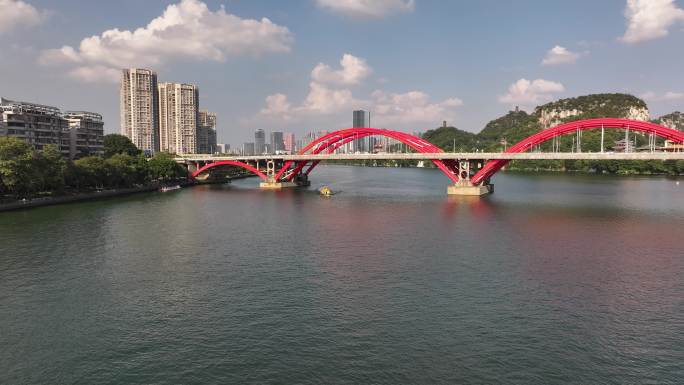 4K航拍广西柳州文惠桥